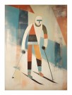 Artsy kubisme skiplakat , person på ski    thumbnail