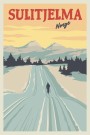 Sulitjelma , på ski mot solnedgang, Hyttekopp thumbnail