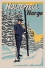 Holtefjell, mann med gamle ski , i lløypa. , Hyttekopp thumbnail
