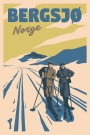 Bergsjø , to menn på ski i løypa , Hyttekopp thumbnail