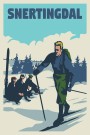 Snertingdalen mann på ski , tre menn raster , Hyttekopp thumbnail