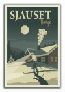 Sjauset , hytta og skitur , retro hytteposter , hytteplakat , skiplakat  thumbnail