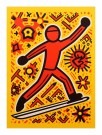 Doodle , gul bakgrunn og rød skiløper   thumbnail