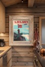 Sjusjøen , snørvillen , retro hytteplakat , skiplakat, hytteposter  thumbnail