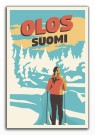 OLOS, SUOMI , SKIER IN THE FORREST, RETRO POSTER   thumbnail