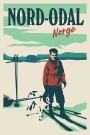 Nord-odal , mann på ski og hund, Hyttekopp thumbnail
